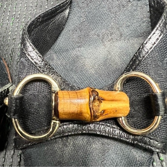 Gucci Black Open Toe Bambo Heels Size 9 - Picture 5 of 12